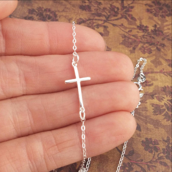 Sideways Cross Necklace