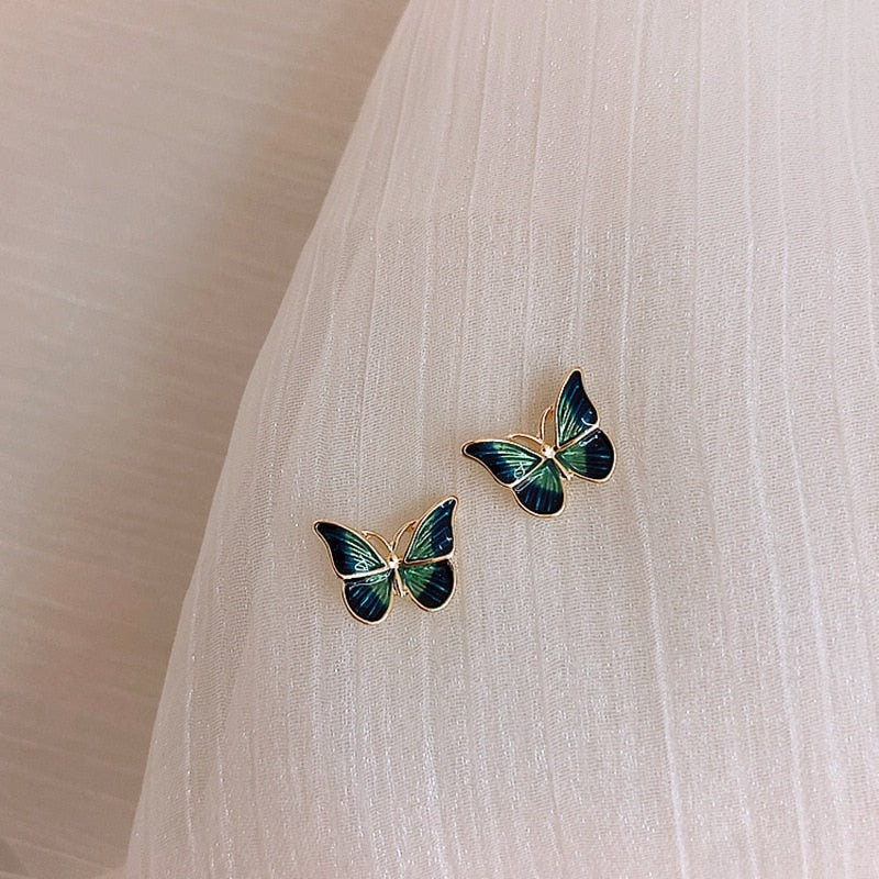 Drop Oil Flower Stud Earrings